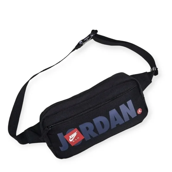 RARE Nike Jordan Waist Bag Fanny Pack Belt Festival Pack Pouch Crossbody Black - Picture 2 of 5